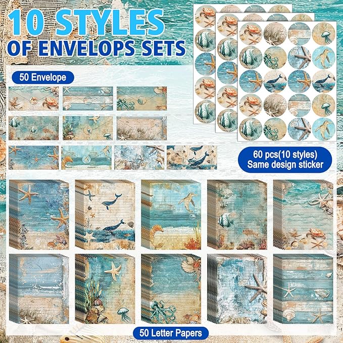 TaoBary 160 Pcs Stationery Paper Bulk 50 Double Sided Stationery Papers - Image 4