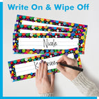 40PCS Traditional Manuscript Name Plates, Confetti Desk Name Tags - Image 5