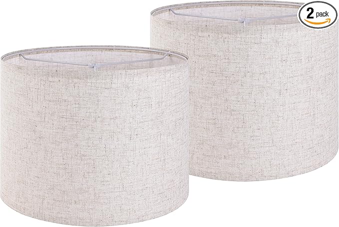 Set of 2 Drum Lampshades for Table, Floor & Bedside Lamps by GOSO