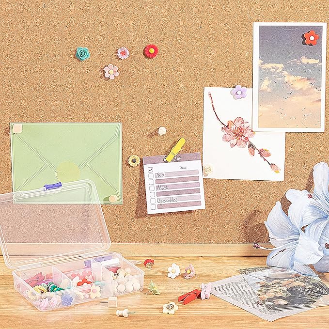 78 Pieces Push Pins Set Cute Thumb Tacks Decorative Flower Push Pins - Image 5