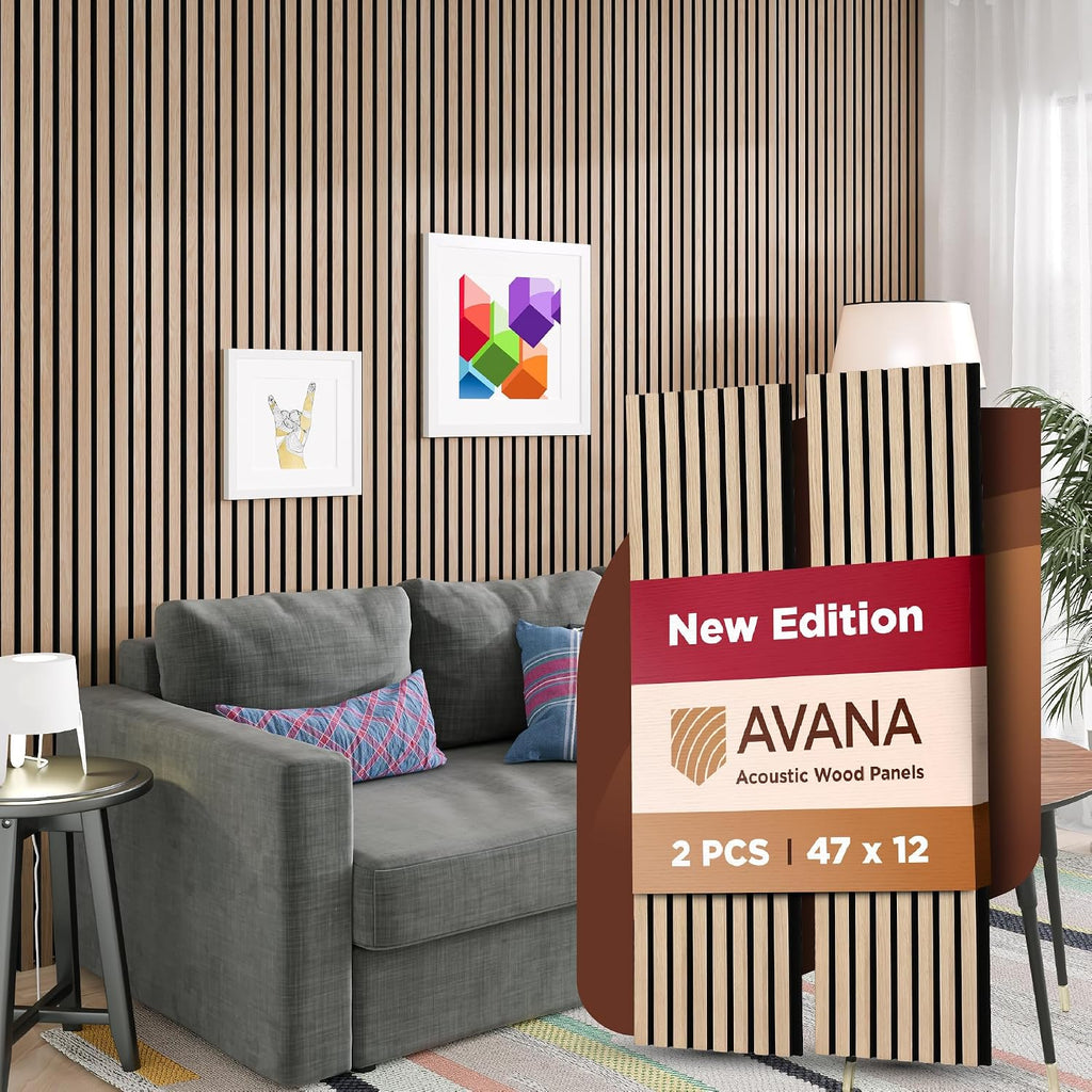Avana Modern Acoustic Wood Wall Panels – 47.2 X 12.6 Inch White Oak Acoustic