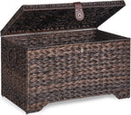 165l handwoven wicker storage basket with lid, large, main product view
