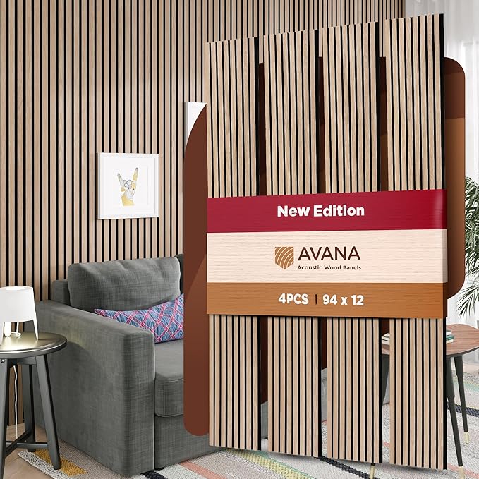 Avana Acoustic Wood Wall Panels – 94.4 X 12.6 Inch White Oak Acoustic Panels 4 by AvanaHome