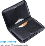 Wisdompro Business Card Holder, 2-Sided PU Leather Folio Name Card Holder - Image 2