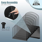 Inclined Desk File Organizer, 8-Section Upright Desk Organizer File Sorter - Image 3