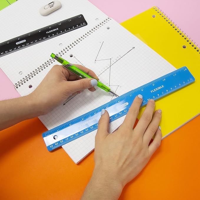 BAZIC Products Shatterproof Flexible Curve Ruler 12", Inches Centimeter Metric - Image 5