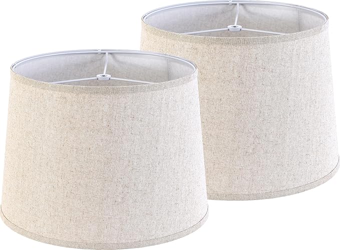 Drum Lamp Shades Larges, Modern Farmhouse Lampshades Beige by GOSO