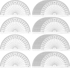 Zonon 200 Pcs 4 Inch Clear Plastic Protractor Bulk Math Protractors Set 180 by Zonon