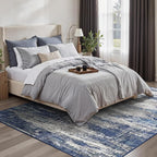 GENIMO 3x5 Area Rugs for Living Room, Machine Washable Non Slip Blue Rugs - Image 3