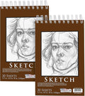 U.S. Art Supply 5.5”x8.5 Premium Heavy-Weight Paper Spiral Bound Sketch Book: by USArtSupply