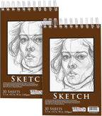 U.S. Art Supply 5.5”x8.5 Premium Heavy-Weight Paper Spiral Bound Sketch Book: by USArtSupply