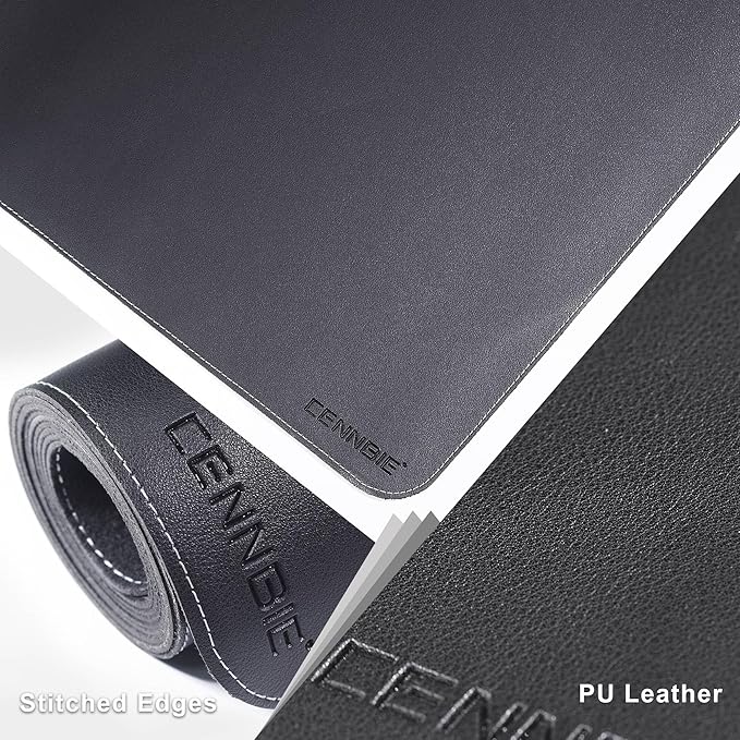 CENNBIE Leather Desk Mat Protector, 51.2" x 16" Extra Large Leather Office Desk - Image 3
