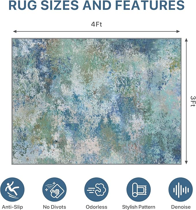 Office Chair Mat for Hardwood Tile Floor, Abstract 36"X 48" Desk Mats for - Image 9