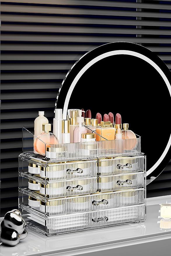 ZHIAI Stackable Storage Drawers, Acrylic Bathroom Counter Organizer Clear - Image 4