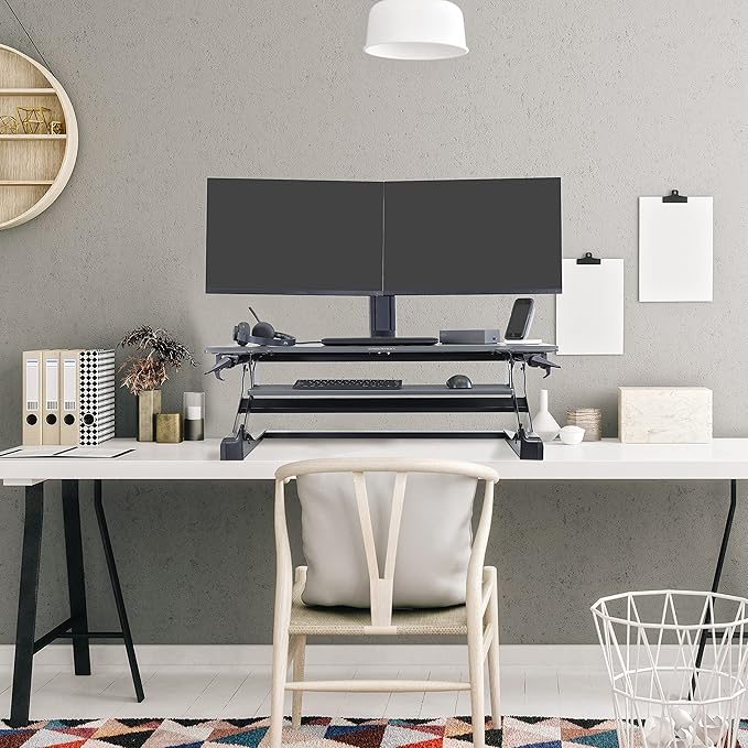 Ergotron – WorkFit-TL Standing Desk Converter, Dual Monitor Sit Stand Desk Riser - Image 2