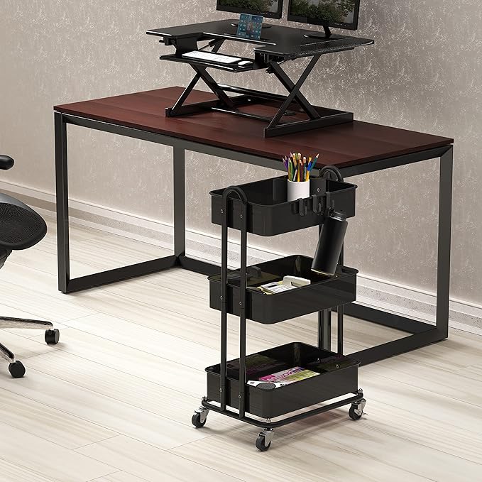 Simple Houseware 3-Tier Heavy Duty Metal Utility Rolling Cart - Image 2