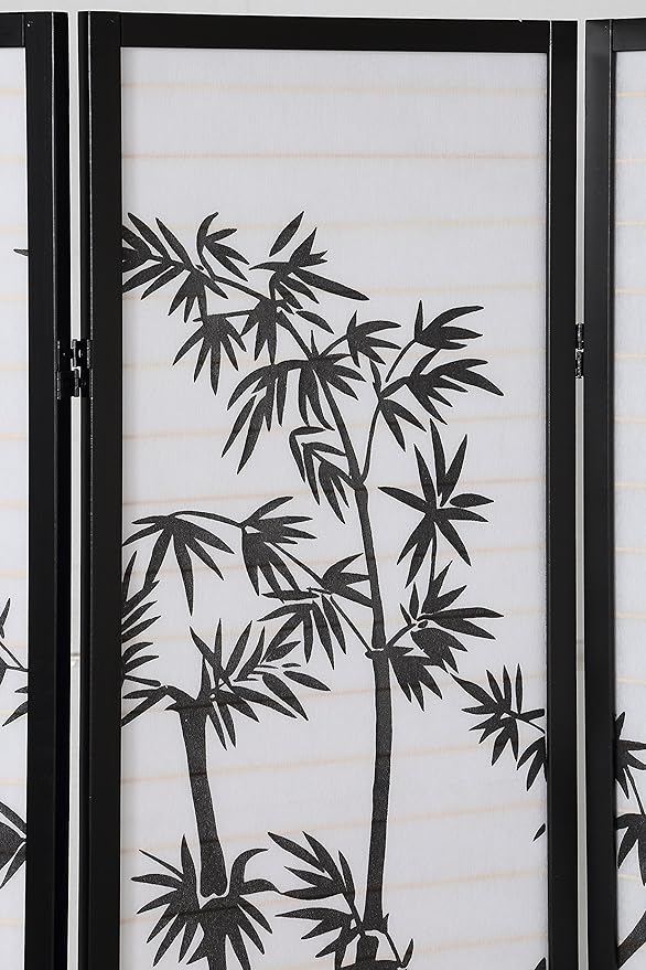 Roundhill Furniture 3-Panel Oriental Shoji Room Divider Screen - Image 3
