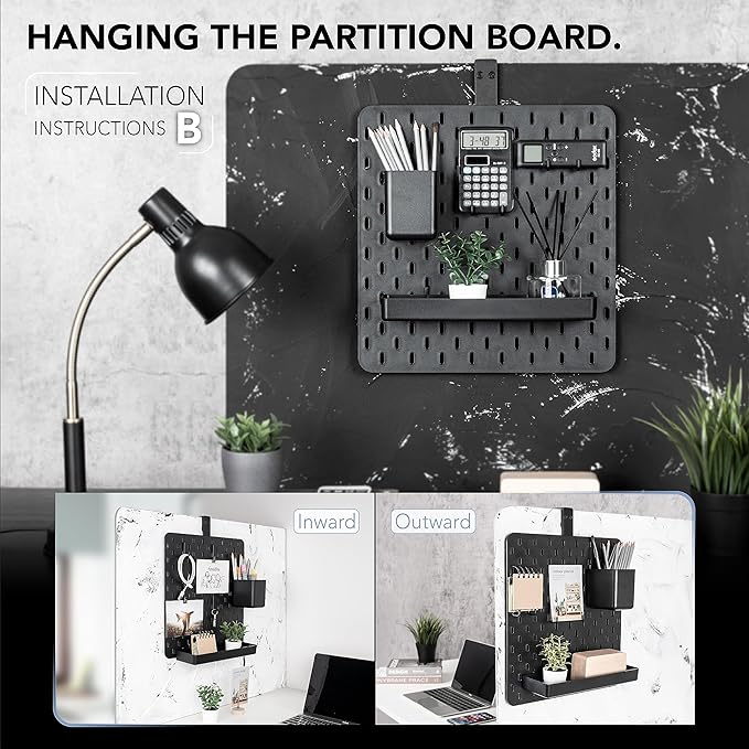 EHO Clamp-On Desk Pegboard, 13.5 x 14 inch Privacy Divider, Desk Partition Panel - Image 6
