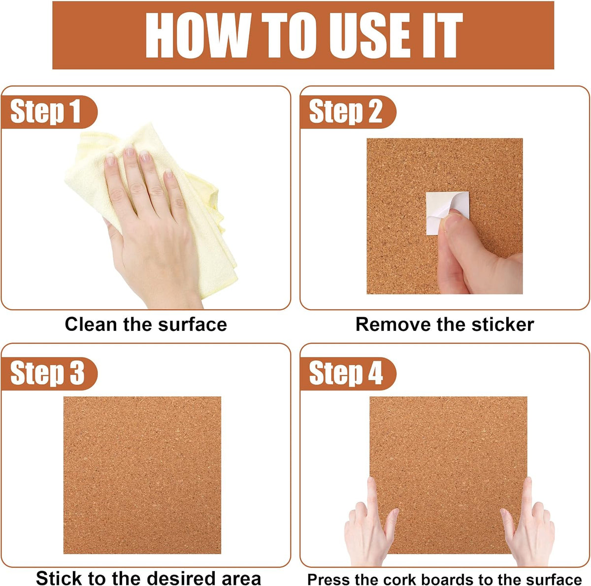 SUNGIFT Cork Board 12"x12" -12 Pack Square Decorative Cork Tiles 1/...