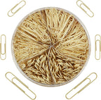 NEEWAY 500pcs Gold Paper Clips Assorted Sizes Small, Medium and Large Paperclips - Image 3