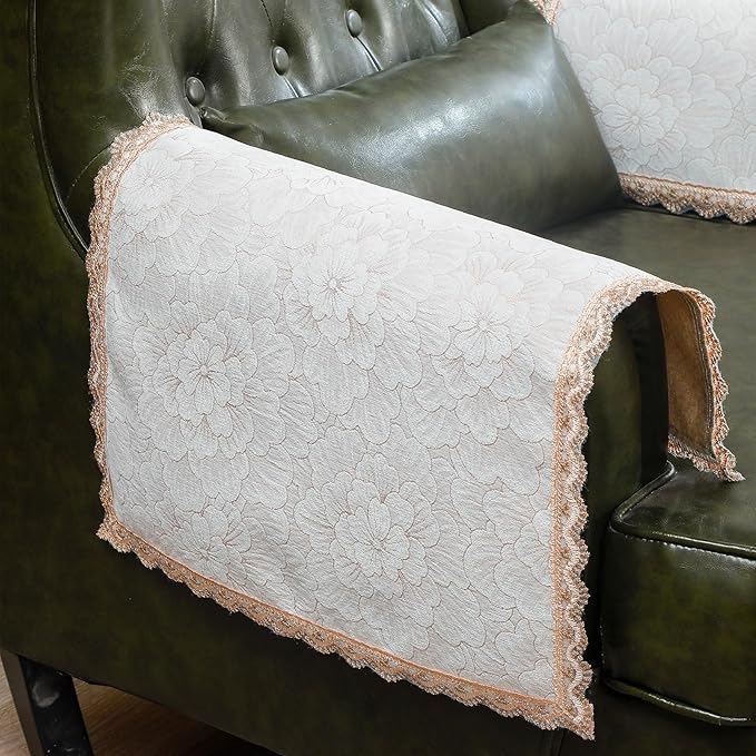 MINJIATEX Couch arm Covers, Non-Slip lace Sofa arm Covers Set of 2 Washable by MINJIATEX