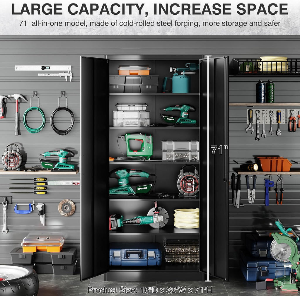 sisesol metal storage cabinet with 2 doors and, view 9