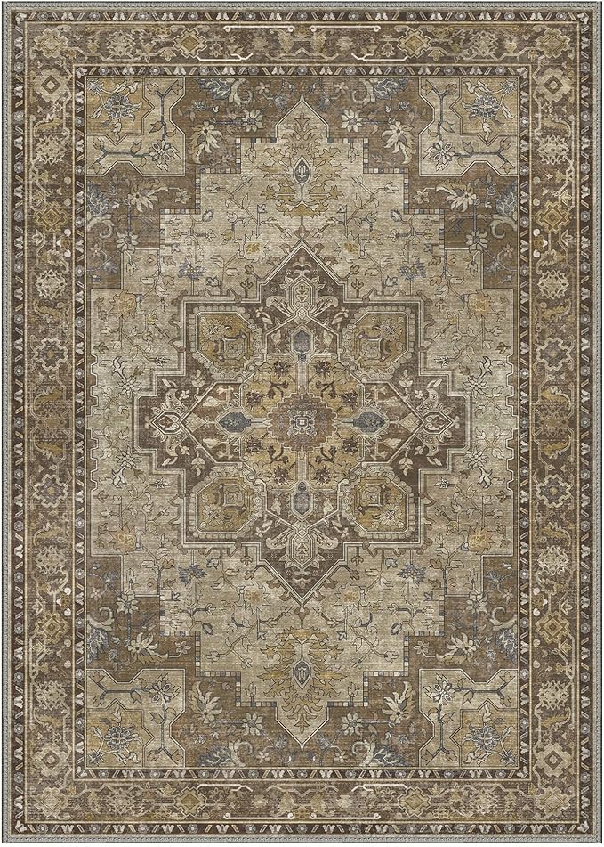 GENIMO 6x9 Area Rugs for Living Room, Machine Washable Non Slip Vintage Rugs - Image 8