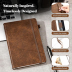 CAGIE Lined Journal for Men Women, Tree Growth Ring Leather Bound Journal - Image 2