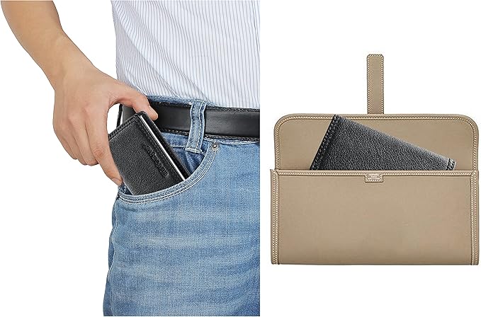 Wisdompro Business Card Holder, 2-Sided PU Leather Folio Name Card Holder - Image 6