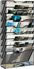 Solinxe 10 Tier Wall File Organizer, Vertical Mesh Paper Mail Organizer Wall by Solinxe