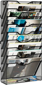 Solinxe 10 Tier Wall File Organizer, Vertical Mesh Paper Mail Organizer Wall by Solinxe