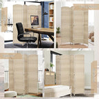 HOMCOM 4 Panel Room Divider, Hand-Woven Freestanding Wall Partition - Image 6