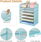 Subekyu 6-Tier Desk Paper Organizer, Desktop File Letter Tray - Image 5