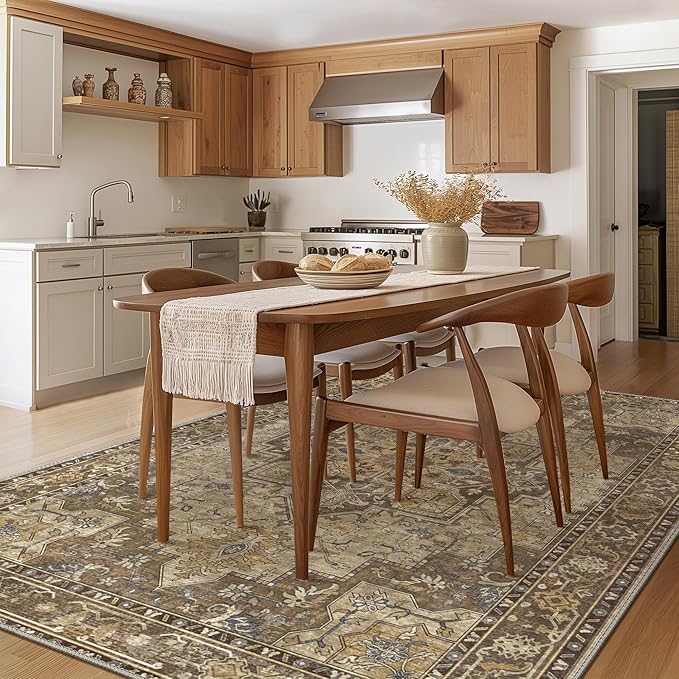 GENIMO 6x9 Area Rugs for Living Room, Machine Washable Non Slip Vintage Rugs - Image 3