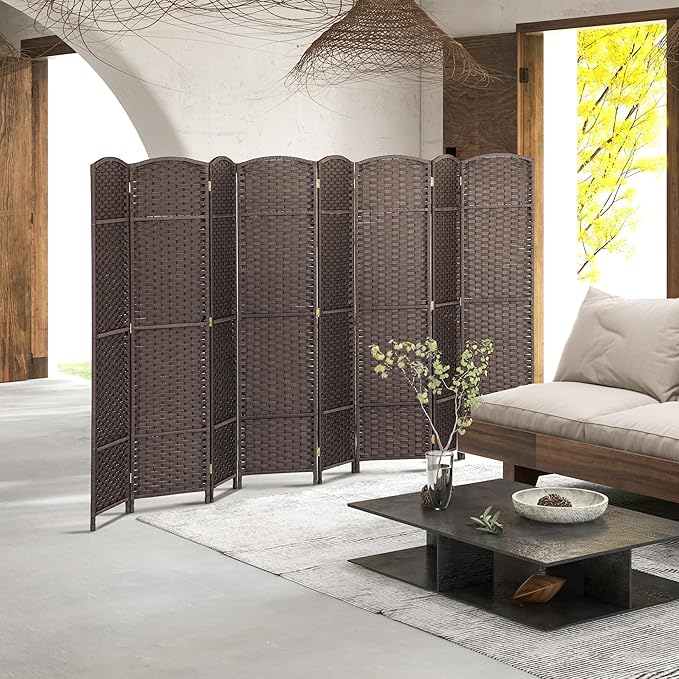 HOMCOM Room Divider, 8 Panel Folding Privacy Screen, 5.6' Tall Freestanding - Image 2