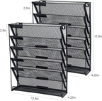 samstar 2 Pack Wall File Organizer, 6-Tier Wall Mount Paper Holder Vertical - Image 2