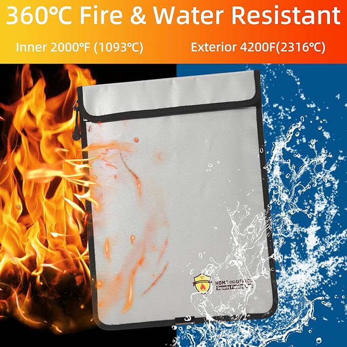 2 Pcs Fireproof Waterproof Document Bag – Fire & Waterproof Money Pouchfor - Image 3