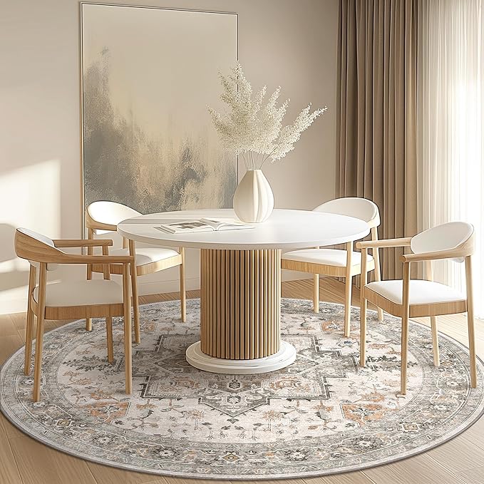 GENIMO 6FT Round Area Rugs for Living Room, Circle Rugs Machine Washable Low - Image 3