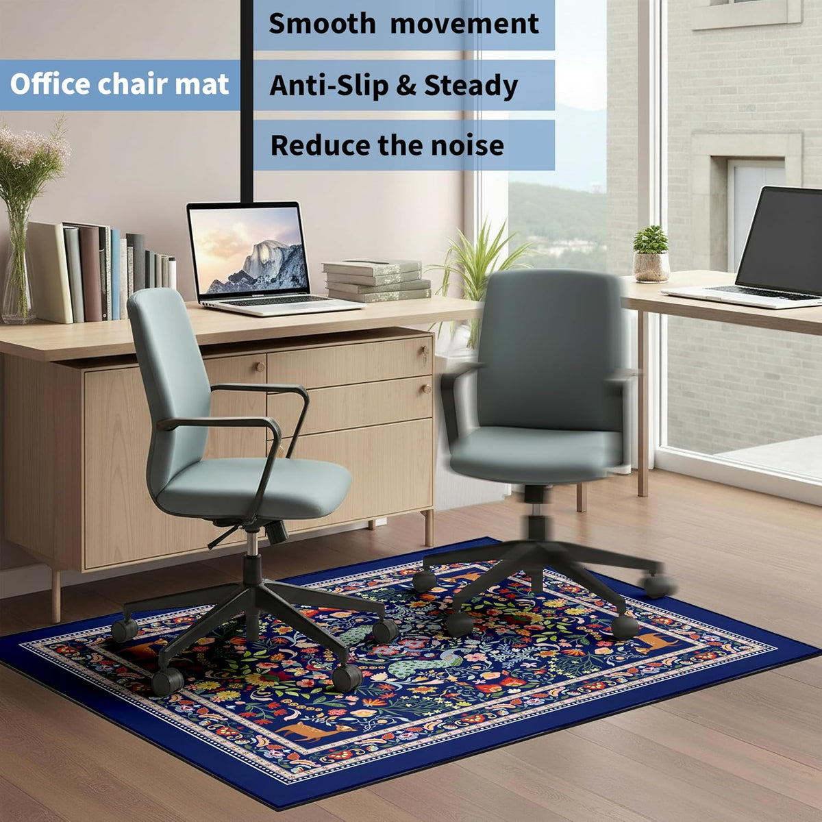 Office Chair Mat for Hardwood Floor 48"x36" Office Home Rug Desk Ca...