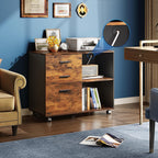 devaise 3-drawer mobile file cabinet, lateral filing cabinet shown in use