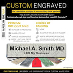 Door Name Plate Personalized for Office Stone Granite Plastic Name Plate Black - Image 3