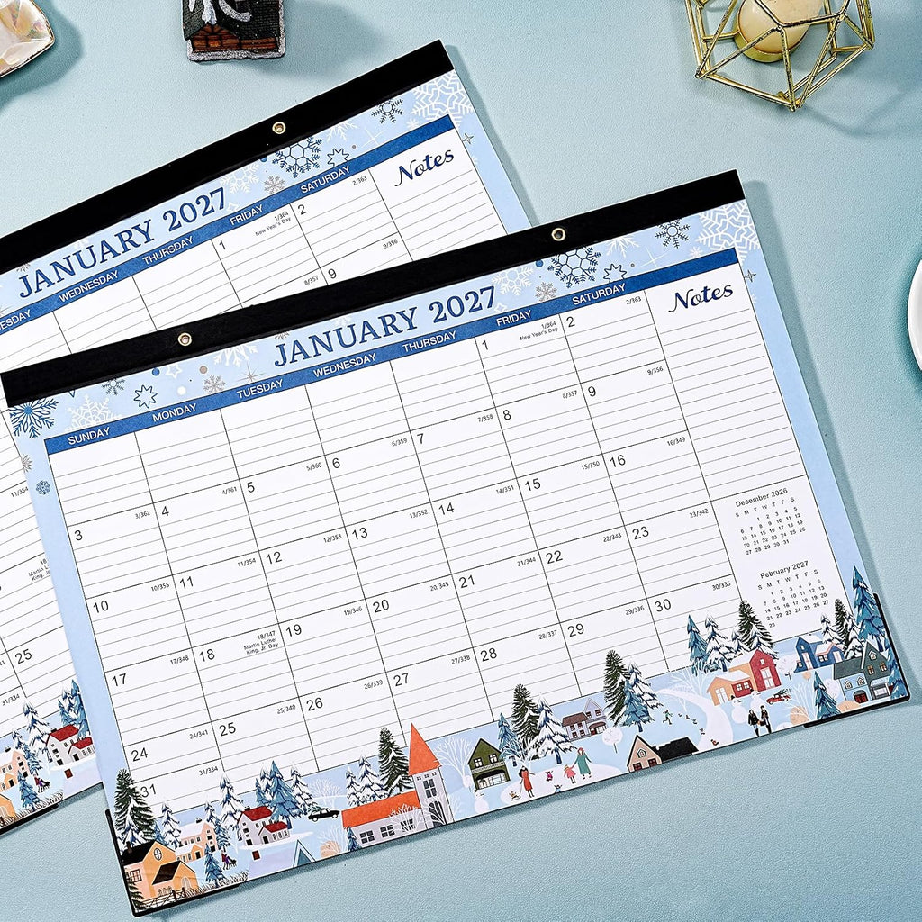 Desk Calendar 2027,18 Months Calendar from January 2027 to June 2028 | 17" x 12", Desk Calendars 2027-2028 with Large Ruled Blocks for Planning