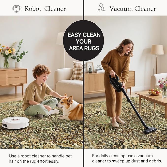 GENIMO Area Rug 2x3 Doormat, Machine Washable Low Pile Rugs, Small Retro - Image 8