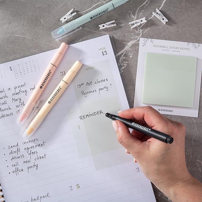DiverseBee 50 Sheets Pastel Transparent Sticky Notes, 3x3” Clear Sticky Tabs - Image 5