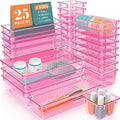 WOWBOX 25 PCS Plastic Drawer Organizer Set, 4 Sizes Desk Drawer Divider by WOWBOX