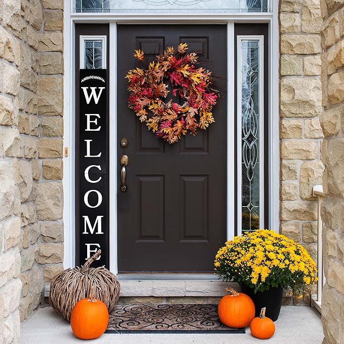 Tall Outdoor Welcome Sign - 6ft Black Rustic Modern Farmhouse Decor - Image 5
