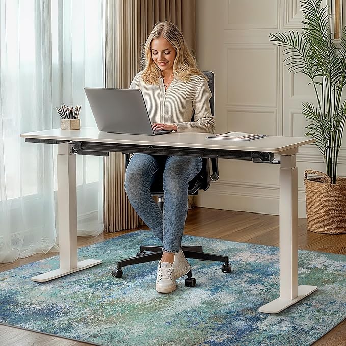 Office Chair Mat for Hardwood Tile Floor, Abstract 36"X 48" Desk Mats for - Image 2