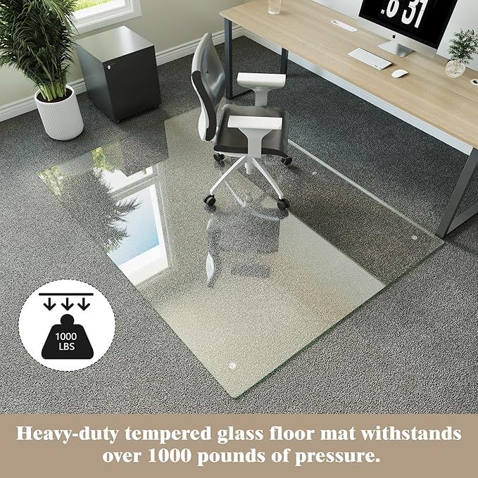 Koonmi Tempered Glass Chair Mat - Image 2