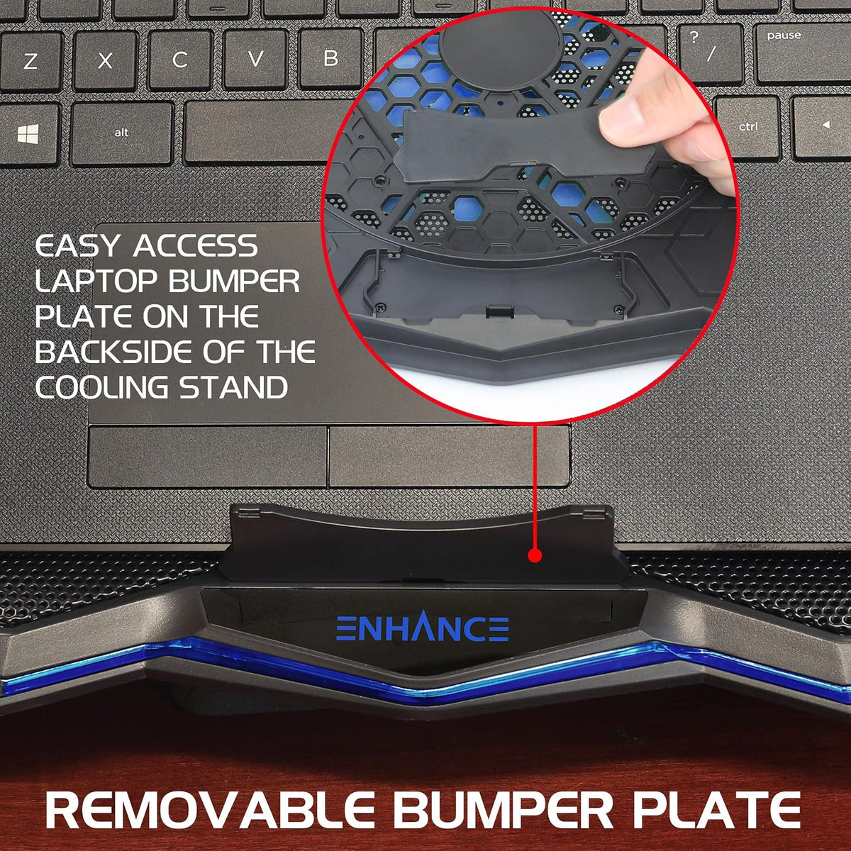 ENHANCE Cryogen 5 Gaming Laptop Cooling Pad Stand - Laptop Cooler with 7 Adju...