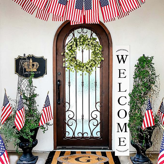 Tall Outdoor Welcome Sign for Front Door, 6ft White Welcome Sign, Rustic Tall - Image 7